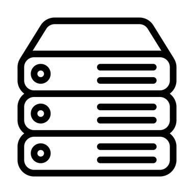 Sunucu anahtarları yığın basit hat illüstrasyon