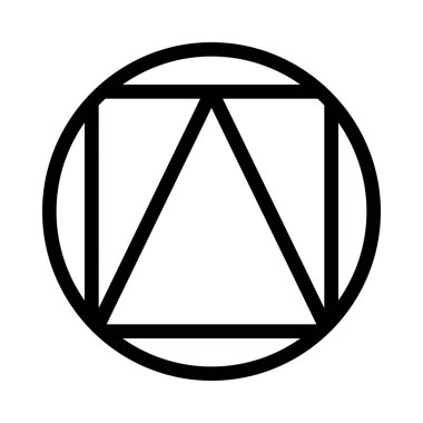 Çeşitli temel şekiller simgesi, basit hat illüstrasyon