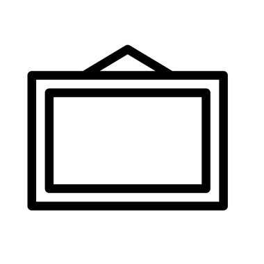 dikdörtgen tasarımcı çerçevesi simgesi, basit hat illüstrasyon