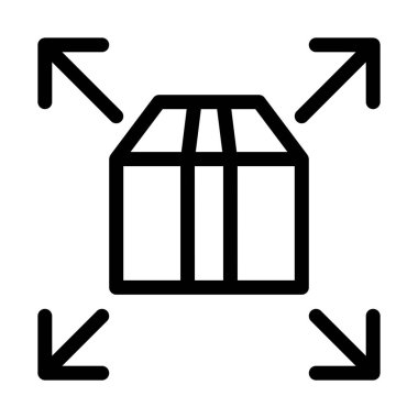 Kutu boyutu ve alan, basit vektör çizim