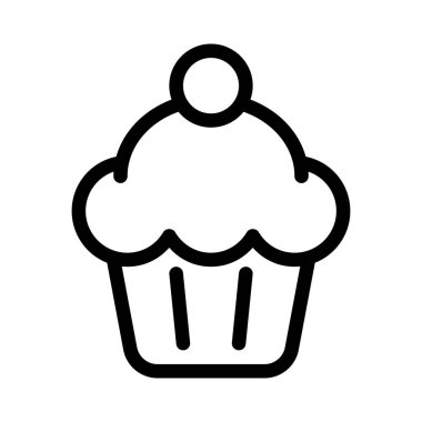 cupcake ikonu vektör illüstrasyonu