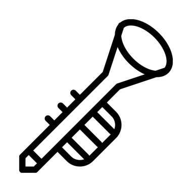 Trompet darbe enstrüman simgesi üzerinde beyaz izole 