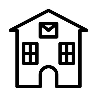 Posta ofis binası, basit çizgi stili