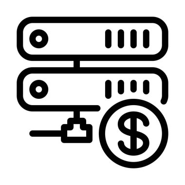 Ağ sunucu satın basit hat illüstrasyon