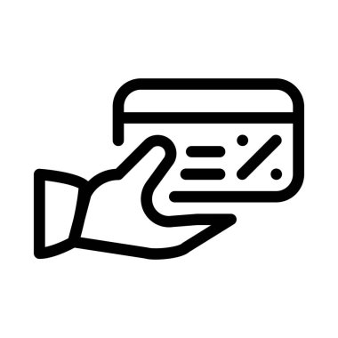 Sadakat kart aldı, basit hat illüstrasyon