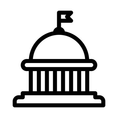 Beyaz Saray bina simgesini, basit hat illüstrasyon