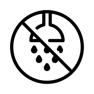 Hiçbir duş alanı basit hat illüstrasyon