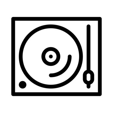 Fonograf kayıt Player simgesi üzerinde beyaz izole 