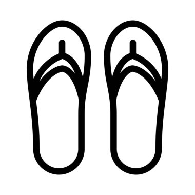 Parmak arası terlik simge vektör çizim