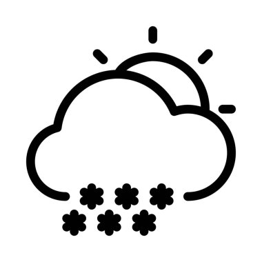 Kış kar gün basit hat illüstrasyon