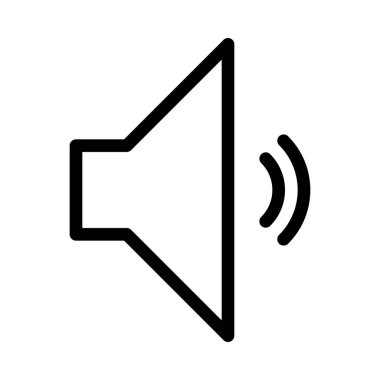 Hoparlör simgesi, basit hat illüstrasyon hacmi azaltılmış