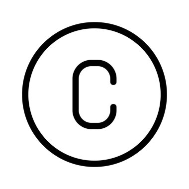 Telif hakkı korumalı işareti simge vektör çizim   