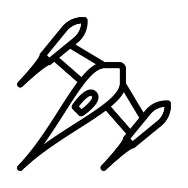 Fütüristik savaş uçağı basit vektör illüstrasyon işareti