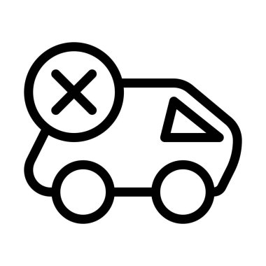 Kargo teslim simge vektör çizim iptal   