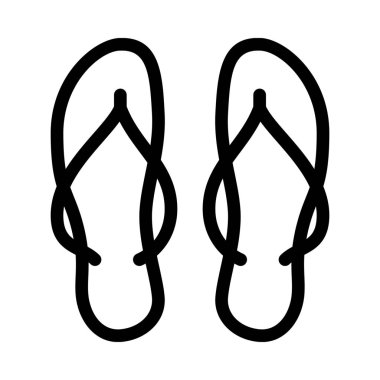 Beachwear terlik çifti, basit hat illüstrasyon