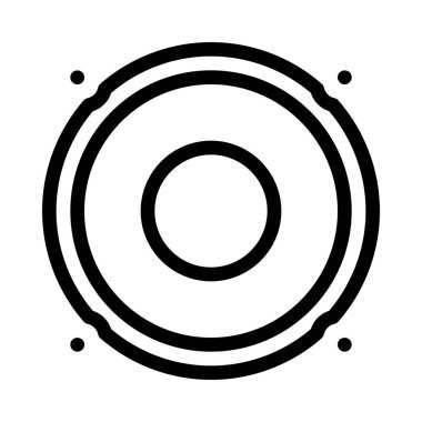Sub Woofer hoparlör simgesi üzerinde beyaz izole 