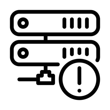 Sunucu uyarı uyarı basit hat illüstrasyon