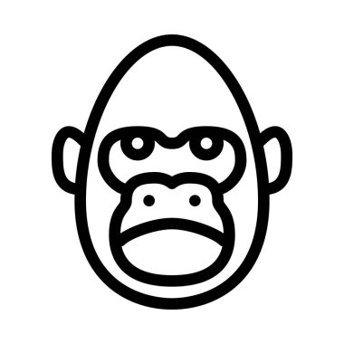 Hayvanat Bahçesi goril kafa, basit hat illüstrasyon