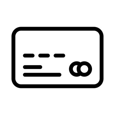 Bankamatik kartı ayrıntıları, basit hat illüstrasyon