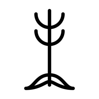 Şapka asılı standı, basit hat illüstrasyon