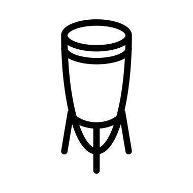 Drum Djembe kadehi simgesi üzerinde beyaz izole 