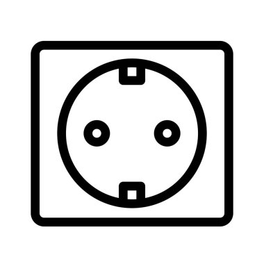 Duvar güç soketi basit vektör illüstrasyon işareti