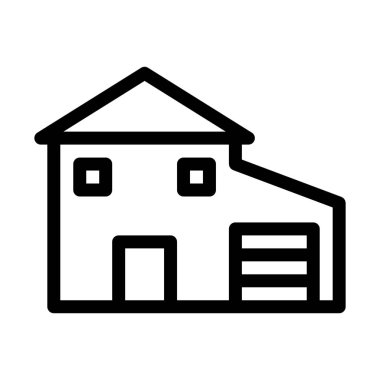 Bungalov garaj, basit vektör çizim ile