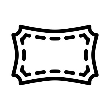 Curvy şekil çerçevesi simgesi, basit hat illüstrasyon