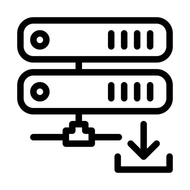Sunucu Download simgesi basit çizgi çizim