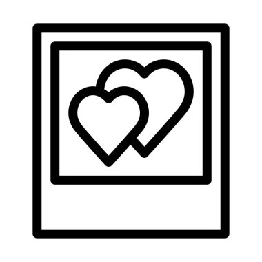 An kalp fotoğraf, basit vektör çizim