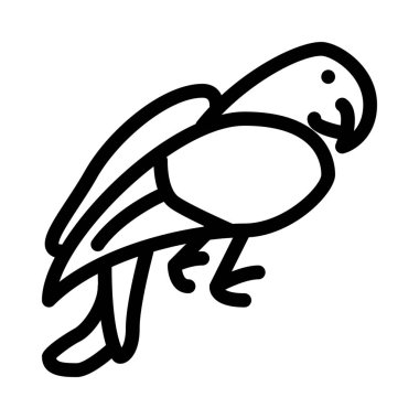 Konuşan papağan uçan basit vektör illüstrasyon işareti