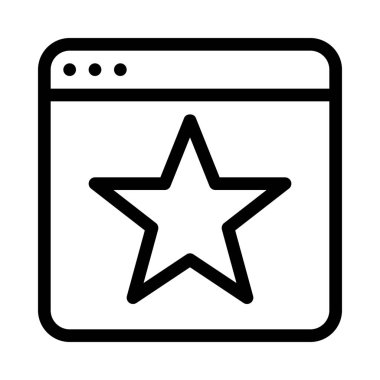 Yıldız eklediğiniz veya favori web sitesi simge, basit hat illüstrasyon