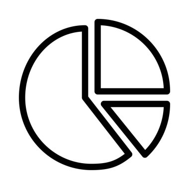 Ayrılmış pasta grafik simgesini, basit hat illüstrasyon