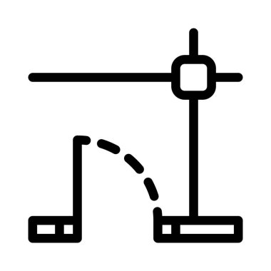 mimari planı simgesi, basit hat illüstrasyon