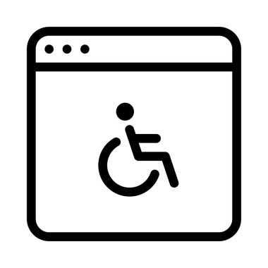Erişilebilirlik Windows seçeneği, basit hat illüstrasyon