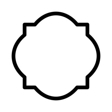 dairesel şekil çerçevesi simgesi, basit hat illüstrasyon işaret