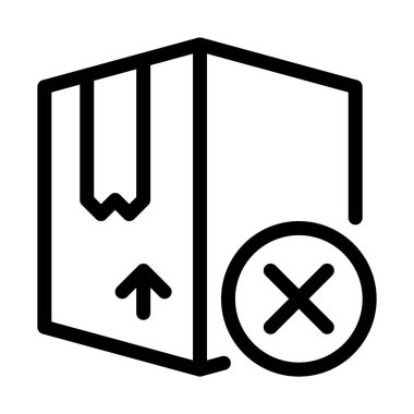 Ürün sevkiyat simge vektör çizim iptal   