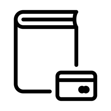 Kitap kredi kartı, basit hat illüstrasyon