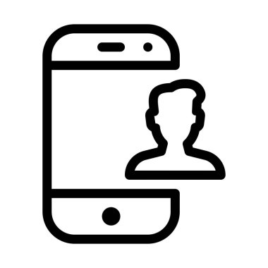 Kullanıcı telefon kayıtlarınızı simgesi, basit hat illüstrasyon