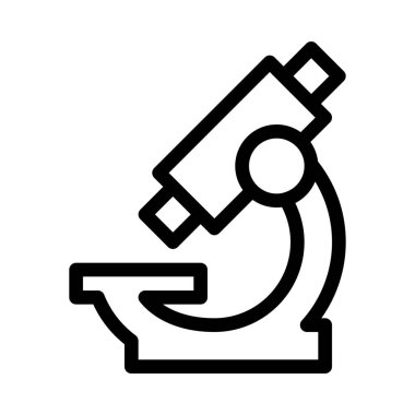 Laboratuvar Optik Mikroskop basit vektör illüstrasyon işareti