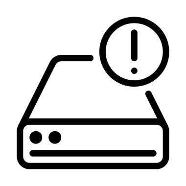 Disk sürücüsü uyarı işareti illüstrasyon vektör