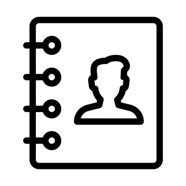 Not defteri veya günlük simgesi, basit hat illüstrasyon başvurun