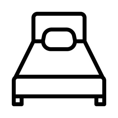 Tek bir yatak ev vektör çizim