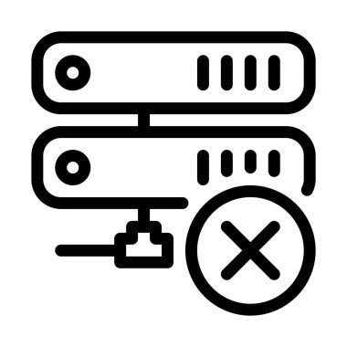 Sunucu bağlantı hatası, basit çizgi stili