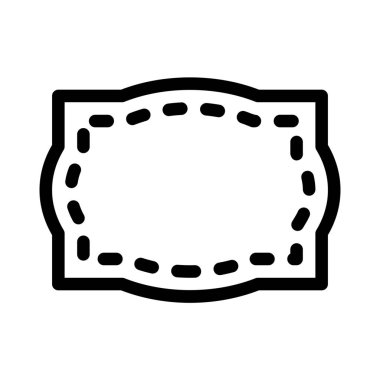 dikdörtgen kesik çizgili çerçeve basit hat illüstrasyon