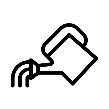 Bahçe sulama tenekesi simgesini, basit hat illüstrasyon