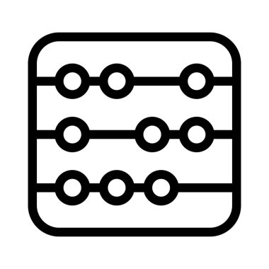 Abaküs simgesi, basit hat illüstrasyon