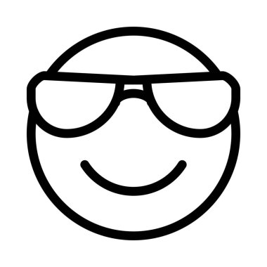 Trendy Sunglass ifade, basit hat illüstrasyon