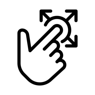 Tüm yönlere hareket, basit çizgi stili