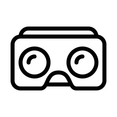 Sanal gerçeklik dişli basit vektör illüstrasyon işareti